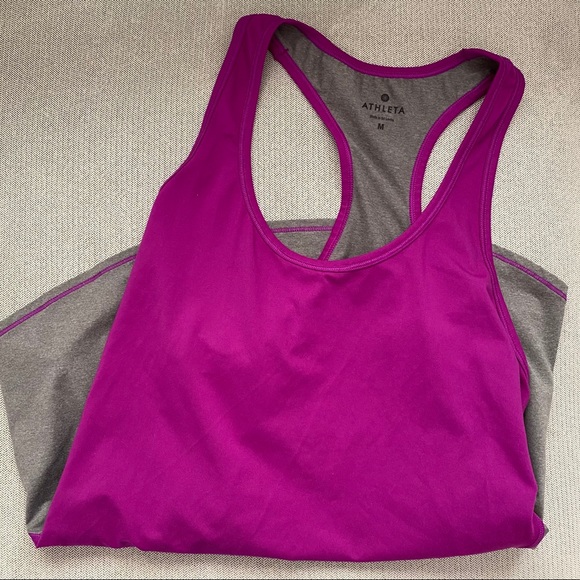 EUC Athleta Colorblock Chi Tank dark razzle - Picture 8 of 11